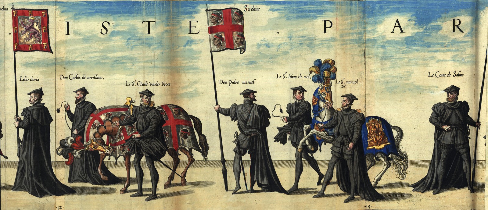 La Bandiera del Regno di Sardegna nel corteo funebre dell'Imperatore Carlo V